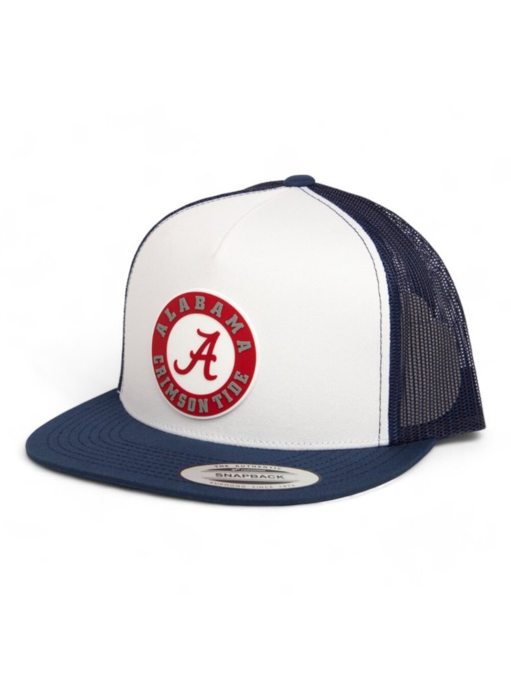 Alabama Crimson Tide Snapback Flat Bill Trucker Hat- Navy/ White/ Navy